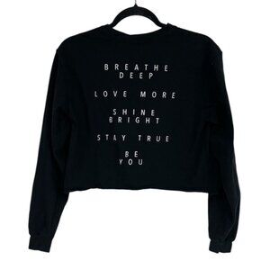 Cold Crush Moon Stages Celestial Black Crop Top Shirt Size M Women's. NWOT